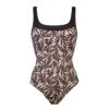 Maillot De Bain Une Pièce Avec Mousses Imprimé beige Et Noir Balance