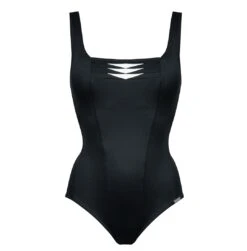 Maillot De Bain Body Noir Gainant Origami Artwork