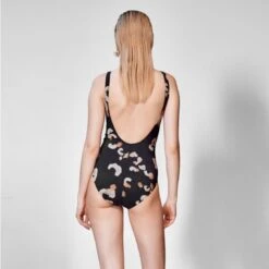 Maillot De Bain Une Pièce Tendance Avec Mousses Abstraction -Chic Plage Boutique abstraction dos