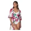 Maillot De Bain 1 Pièce Fleuri Fond Blanc Avec Mousses Adela -Chic Plage Boutique adela