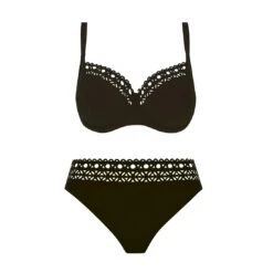 Maillot De Bain Deux Pièces Bonnets Profonds Ajourage Couture -Chic Plage Boutique ajourage couture 2P marron