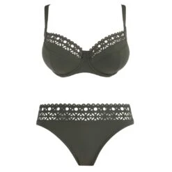 Maillot De Bain Deux Pièces Bonnets Profonds Ajourage Couture -Chic Plage Boutique ajourage couture 2p kaki