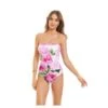 Maillot De Bain Une Piece Bustier Fleuri Amina -Chic Plage Boutique amina face