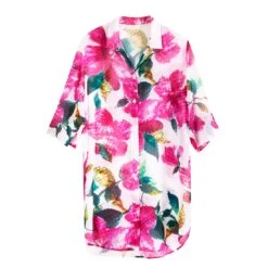 Chemise Fleuri Fond Blanc Angela 9 Chemise Fleuri Fond Blanc Angela -Chic Plage Boutique angela detoure