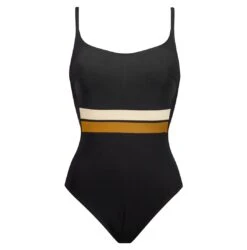 Maillot De Bain Une Pièce Uni Noir Avec Armatures Antagonist -Chic Plage Boutique antagonist
