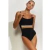 Maillot De Bain Une Pièce Uni Noir Avec Armatures Antagonist -Chic Plage Boutique antagonist p face