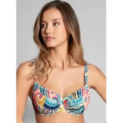 Empreinte Maillot De Bain Deux Pièces Bonnets Profonds Avec Armatures Imprimé Boheme