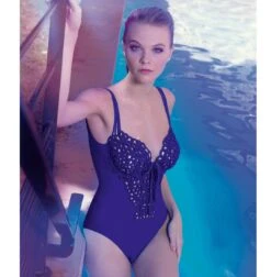 Maillot De Bain Une Pièce Brodée Chahut -Chic Plage Boutique chahut violet