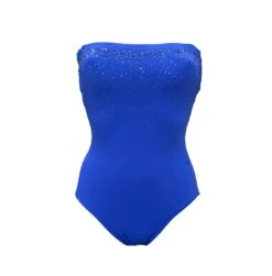 Maillot Une Pièce Bustier Avec Mousses Swarovski Cristal 9 Maillot Une Pièce Bustier Avec Mousses Swarovski Cristal -Chic Plage Boutique cristal bleu