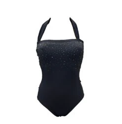 Maillot Une Pièce Bustier Avec Mousses Swarovski Cristal 8 Maillot Une Pièce Bustier Avec Mousses Swarovski Cristal -Chic Plage Boutique cristal noir