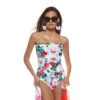 Maillot Bustier Une Piece Fleuri Dalia -Chic Plage Boutique dalia