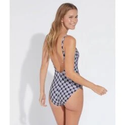 Maillot Une Pièce Imprimé Avec Mousses Elidi -Chic Plage Boutique elidi dos
