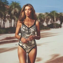 Maillot De Bain Une Pièce Avec Mousses Classique Floral Golds