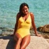 Maillot De Bain Une Pièce Uni Gainant Grace -Chic Plage Boutique grace jaune