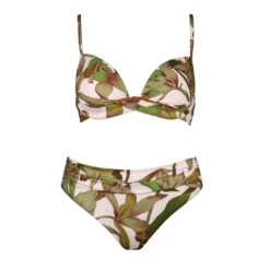 Maillot De Bain 2 Pièces Avec Coques Imprimé Feuillages Journey