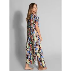 Empreinte Kimono Fluide Et élégant Imprimé Géographique Prisme -Chic Plage Boutique kimono ods