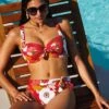 Maillot De Bain Deux Pièces Avec Coques Fleuri Rouge Lilia -Chic Plage Boutique lilia 2p coques