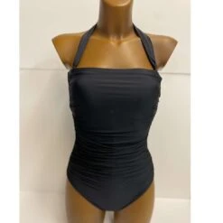 Maillot De Bain Une Piece Bustier Uni Linda -Chic Plage Boutique linda noir