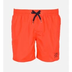 WATTS Short De Bain Uni Pour Hommes Line Up -Chic Plage Boutique line up orange