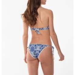 Bikini Triangle Haut De Gamme Imprimé Bleu Louxor -Chic Plage Boutique louxor dos culotte