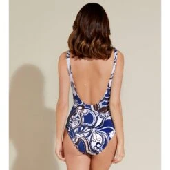 Maillot De Bain Une Pièce Classique Imprimé Cachemire Minerva -Chic Plage Boutique minerva dos