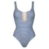 Watercult Maillot De Bain 1 Pièce Bleu Et Blanc Lacets Nautic Call -Chic Plage Boutique nautic call 1p