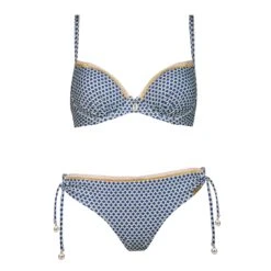 Watercult Maillot De Bain Deux Pièces Avec Coques Imprimé Bleu Et Blanc Nautic Call