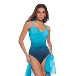 Maillot De Bain Une Pièce Avec Armatures Dégradé Bleu Olara