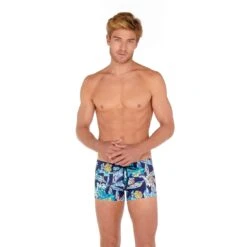 Hom Shorty De Bain Imprimé Fond Marine Paradisio