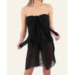 Paréo De Plage Long Uni Charme -Chic Plage Boutique pareo noir charme