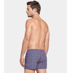 Short De Bain Court Pour Hommes Imprimé Marine Et Rose -Chic Plage Boutique short 1801 dos