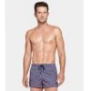 Short De Bain Court Pour Hommes Imprimé Marine Et Rose -Chic Plage Boutique short 1801 face