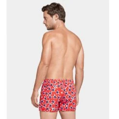 Short De Bain Court Imprimé Rouge -Chic Plage Boutique short 1803 dos