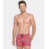 Short De Bain Court Imprimé Rouge -Chic Plage Boutique short 1803 face