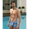 Shorty De Bain Pour Hommes Imprimé Bleu Menton -Chic Plage Boutique shorty menton